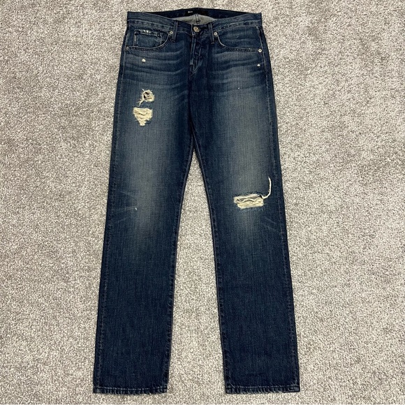 3x1 NYC Jeans Men’s 27 Actual 30x30 Dark Wash Distressed Cotton Pants Denim - Picture 1 of 9